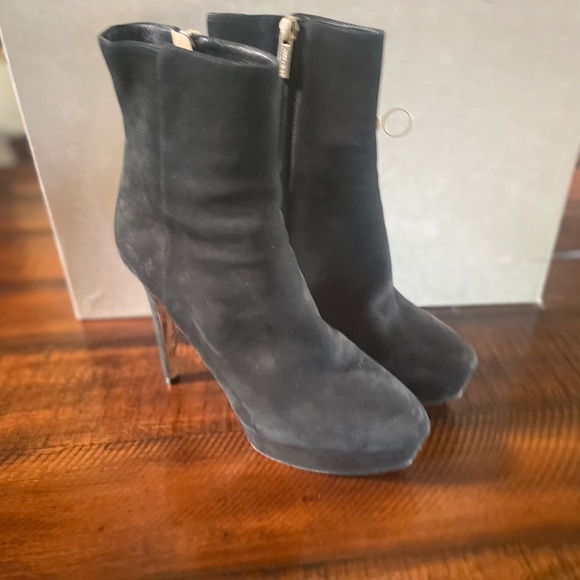 Jimmy Choo "Maggie" Black Suede Boots, Size 37 - Picture 1 of 8